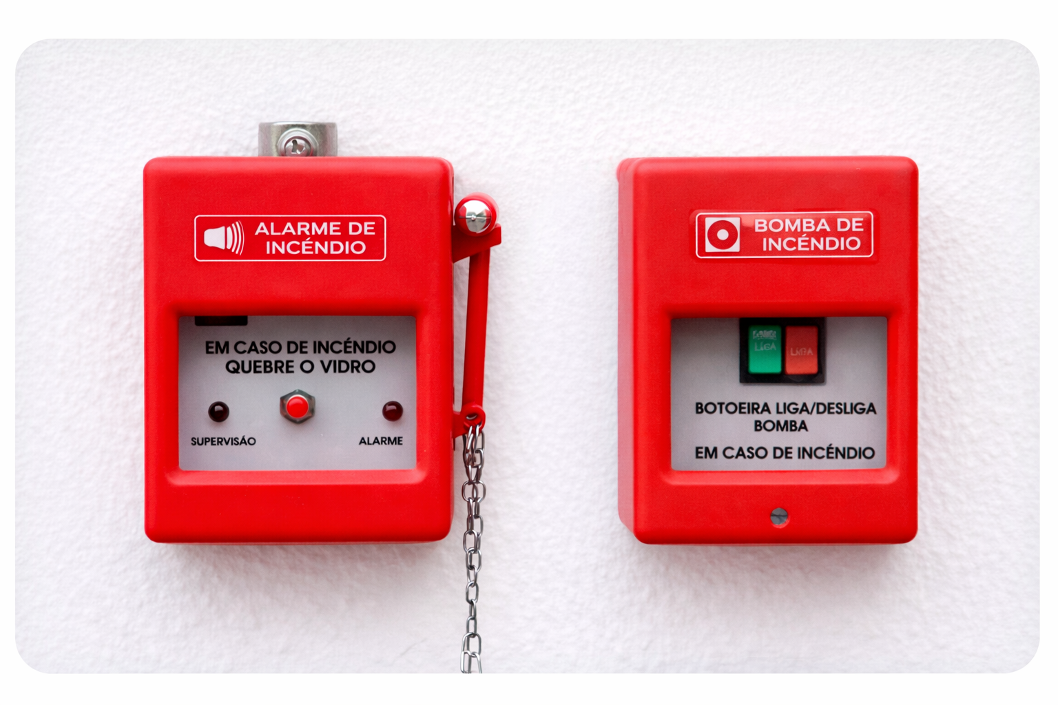 Acionador manual de incêndio duplo convencional e endereçável